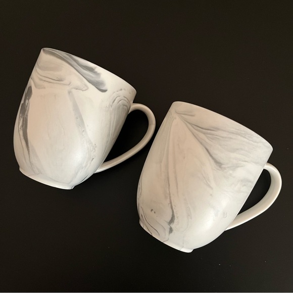 Stone+Lain Marble Porcelain set of 2 Mugs Matte Gray - Picture 1 of 4